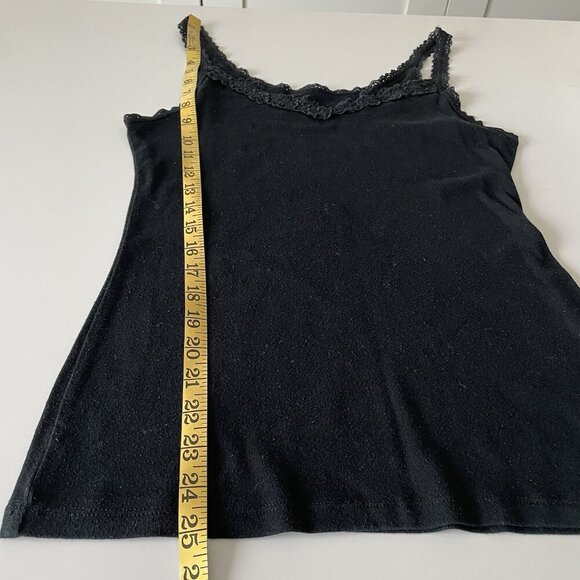 VTG Y2K Mossimo Tank Top Lace Trim Elaina Gilbert Bella Swan Long Black Size L - Picture 4 of 7